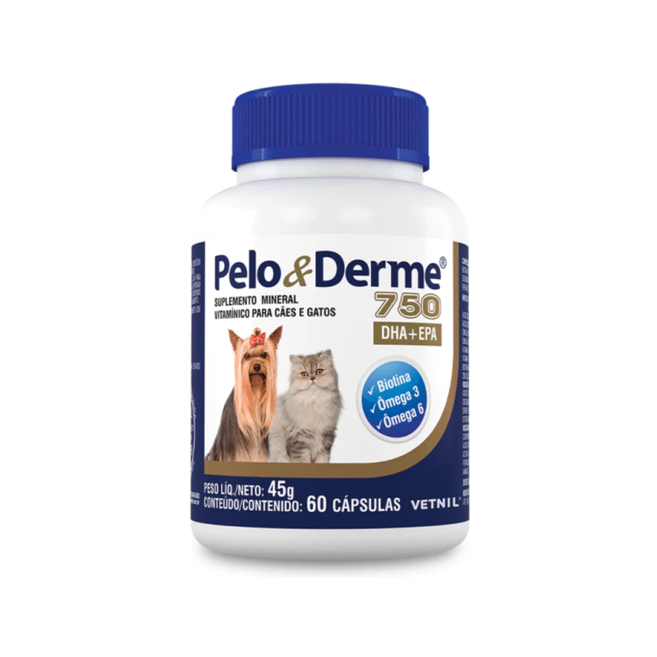 Pelo & Derme Suplemento Vitaminico Mineral 750 x 30 comp.