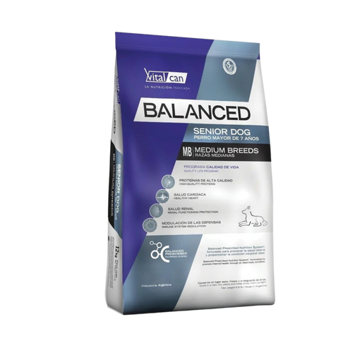 Vet Can Balanced Perro Senior Raza Media 12Kg con Regalos