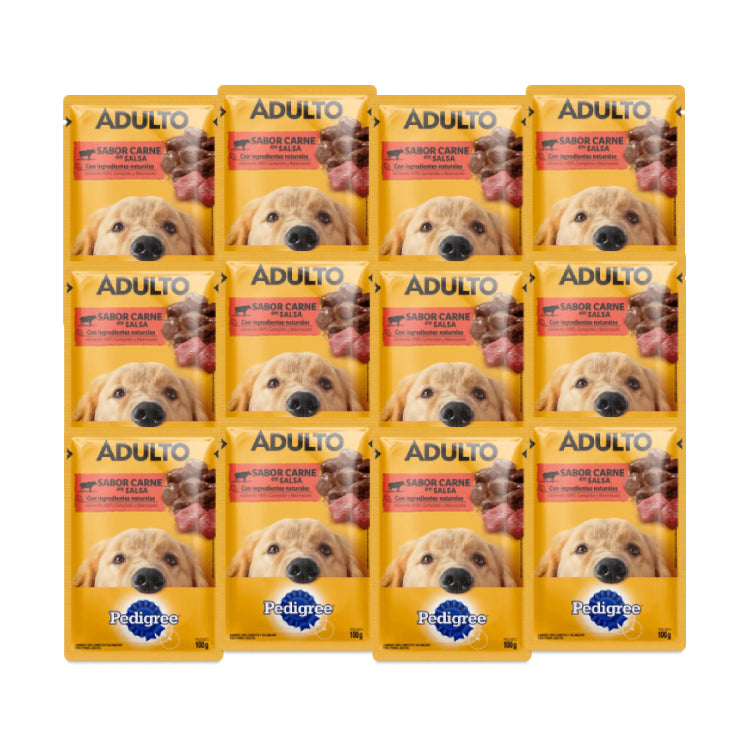 Pouch Pedigree Adulto Carne 100g x 12uds.