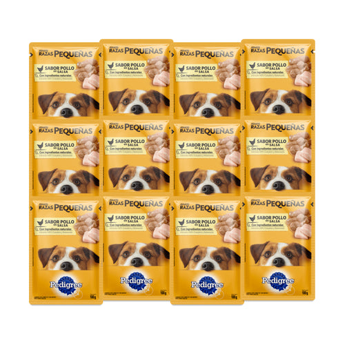 Pouch Pedigree Adulto Raza Pequeña Pollo 100g x 12uds.