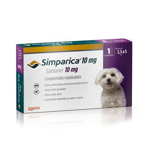 Tableta Antipulgas Garrapatas Simparica 2.5 A 5kg   1 comprimido