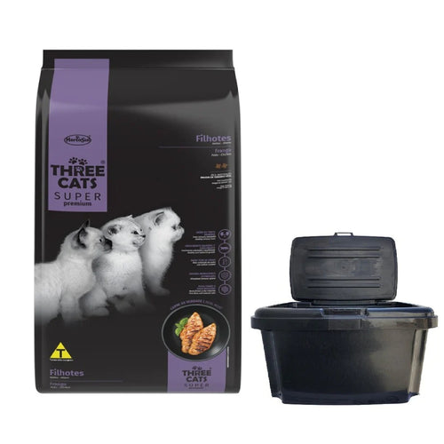 Three Cats Super Premium Gatitos 10.1Kg con Contenedor